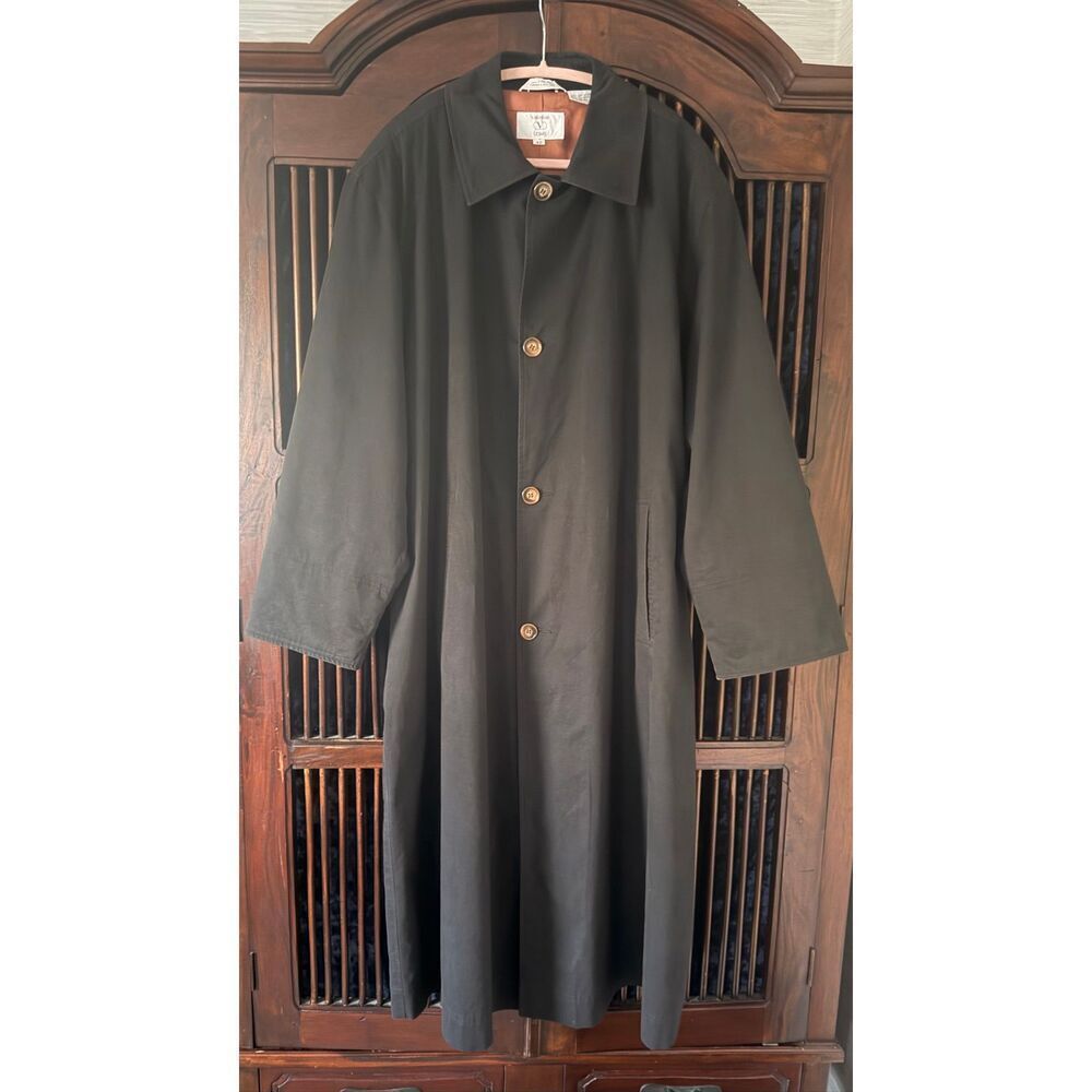 Vintage Valentino Uomo Cotton Canvas Coat Black Size 42